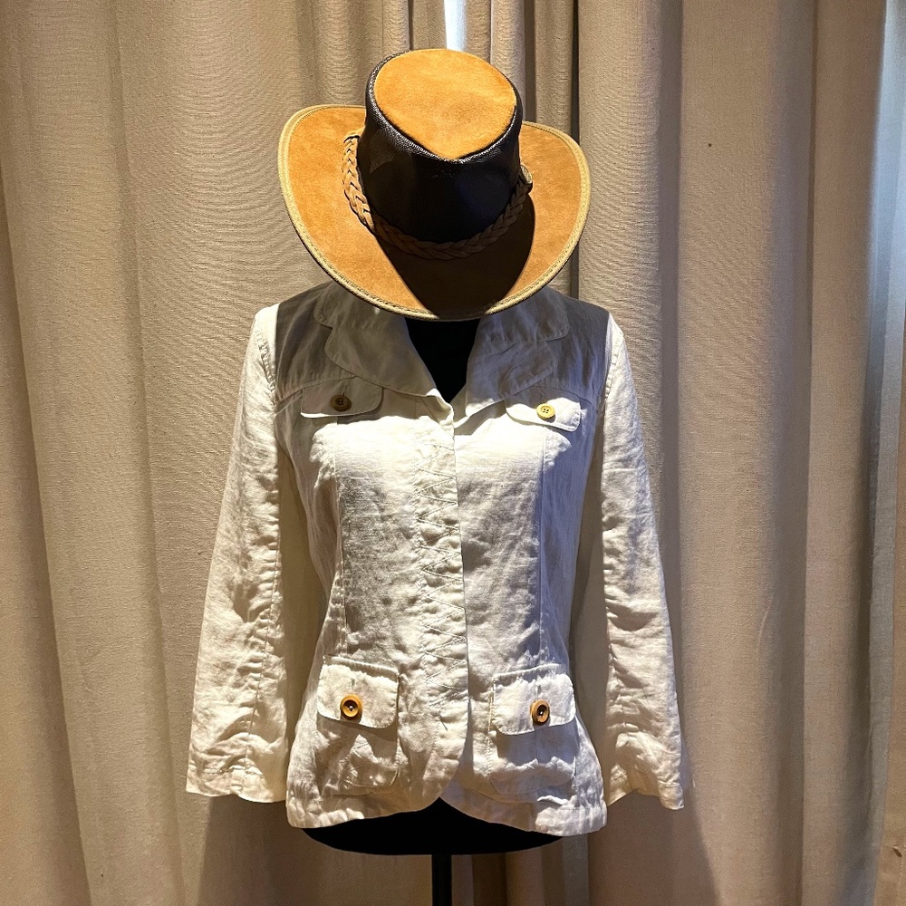 Merona White Linen Blazer Jacket Women’s Small